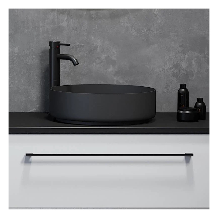 BATH DELUXE 06-040-16-02-00 - Lavabo à poser LJORDAL Ø 40 cm en acier inoxydable/noir mat