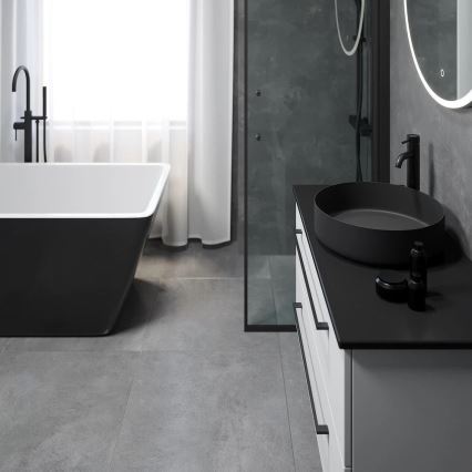 BATH DELUXE 06-040-16-02-00 - Lavabo à poser LJORDAL Ø 40 cm en acier inoxydable/noir mat