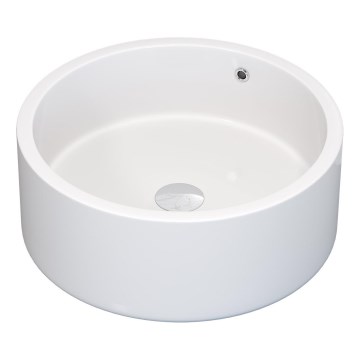 BATH DELUXE 06-041-53-11-00 - Vasque à poser RUNDTOM Ø 41,5 cm en céramique, blanc brillant