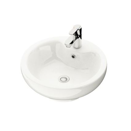 BATH DELUXE 06-045-11-11-00 - Opzetwastafel DRAMMEN Ø 40,1 cm keramiek/glanzend wit