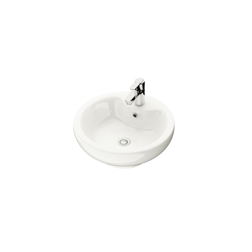 BATH DELUXE 06-045-11-11-00 - Opzetwastafel DRAMMEN Ø 40,1 cm keramiek/glanzend wit