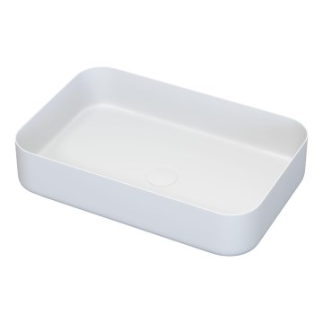 BATH DELUXE 06-052-18-01-00 - Lavabo à poser LJORDAL 52x34 cm acier inoxydable/blanc mat