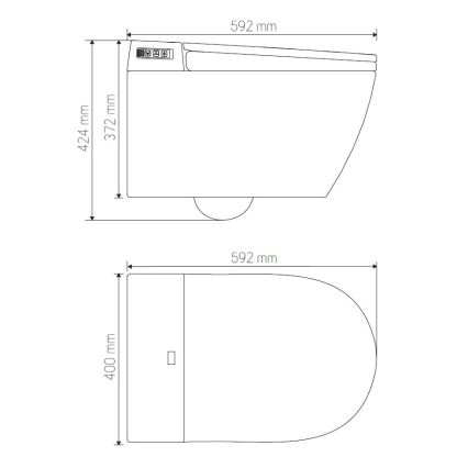 BATH DELUXE 21-040-02-11-00 - Hangend toilet met bidetfunctie en comfortabele SoftClose-zitting TISVILDELEJE 1600W/230V wit + afstandsbediening