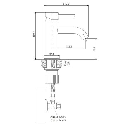 BATH DELUXE 28-005-01-02-04 - Kraan voor wastafel DRAGOR 15,6 cm mat zwart