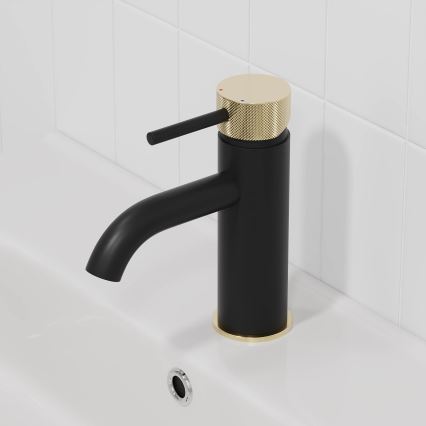 BATH DELUXE 28-005-03-72-00 - Kraan voor wastafel ANHOLT 15,6 cm zwart/messing