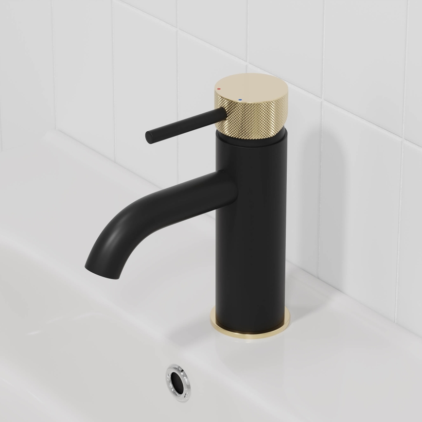BATH DELUXE 28-005-03-72-00 - Robinet de lavabo ANHOLT 15,6 cm noir/laiton