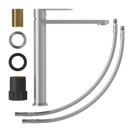 BATH DELUXE 28-027-02-71-02 - Robinet de lavabo TARNBY 27,3 cm brossé acier inoxydable