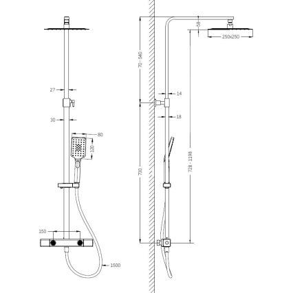 BATH DELUXE 31-120-06-02-00 - Doucheset met thermostaatkraan NAESBY mat zwart