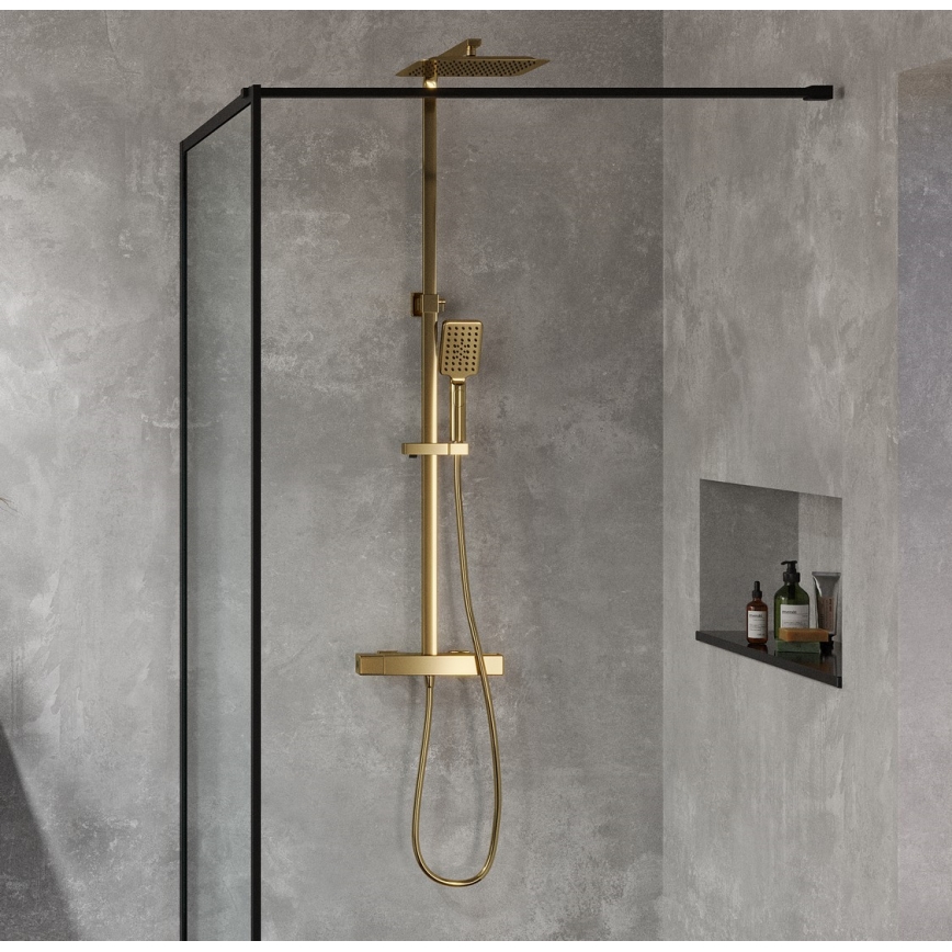 BATH DELUXE 31-120-06-70-00 - Colonnes de douche avec robinet thermostatique NAESBY brossé laiton