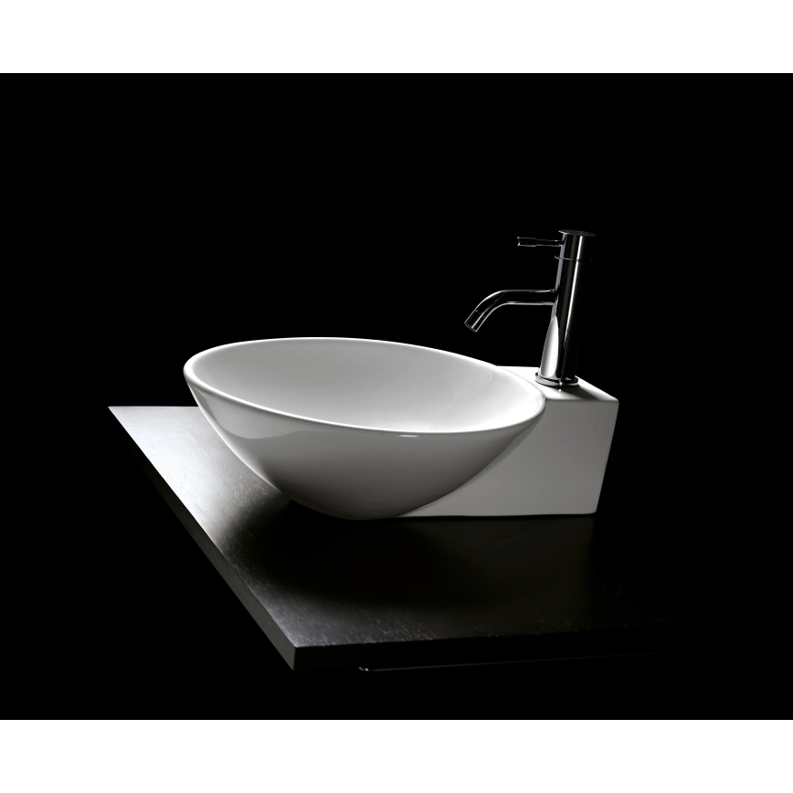 Bathco 0028 - Opzetwastafel BAYONA 42x50,5 cm porselein/wit