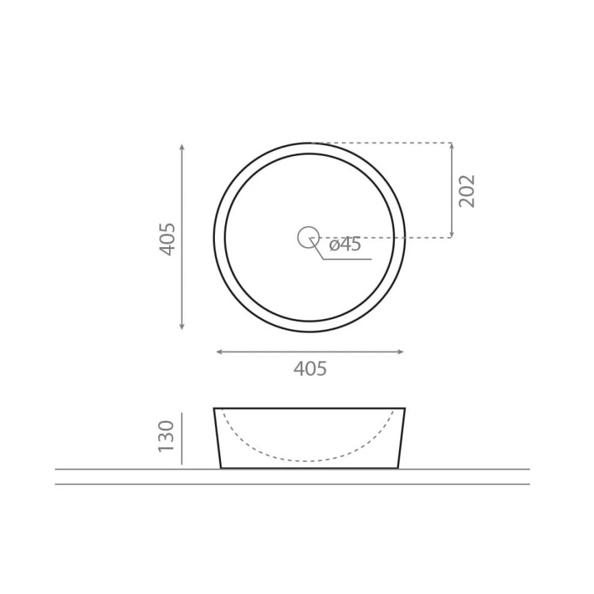 Bathco 00307 - Vasque à poser DUAL Ø 40,5 cm pierre/beige