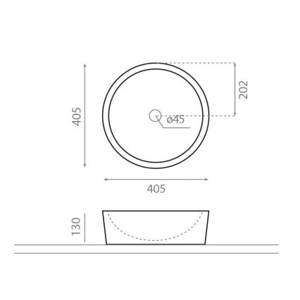 Bathco 00308 - Opzetwastafel DUAL Ø 40,5 cm, steen/grijs