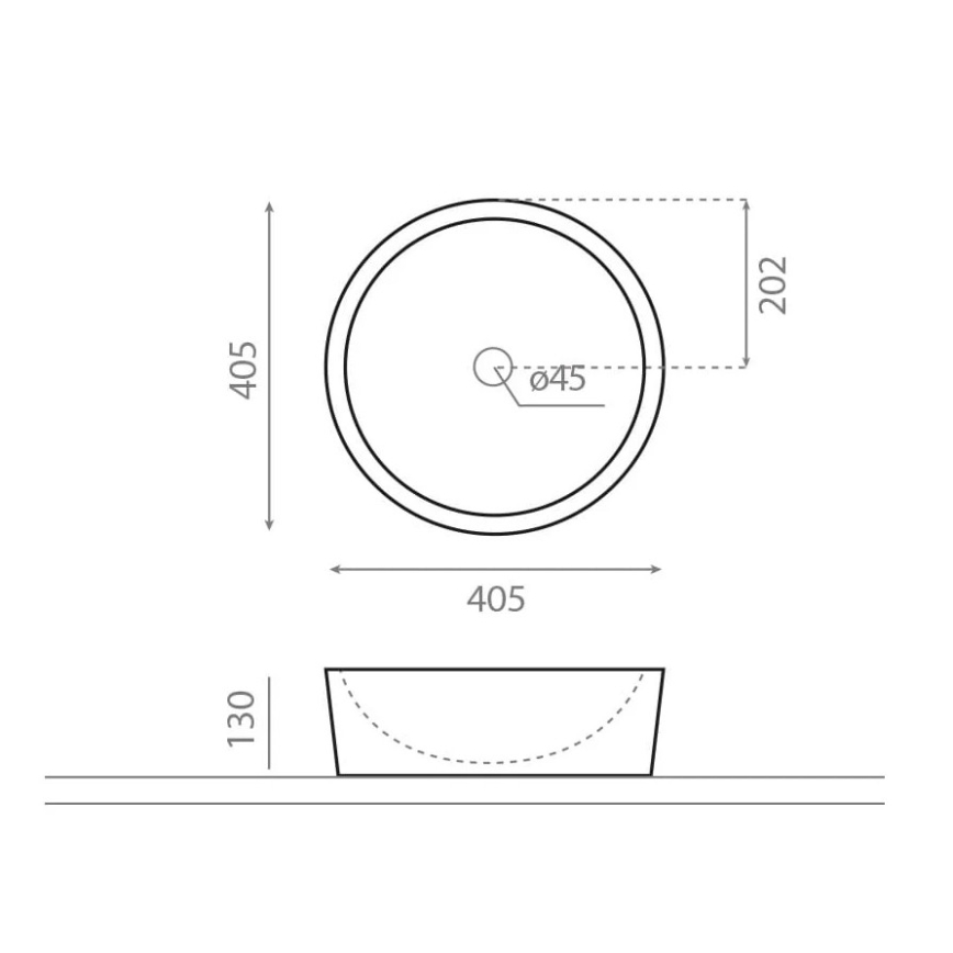 Bathco 00308 - Opzetwastafel DUAL Ø 40,5 cm, steen/grijs