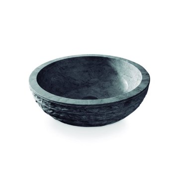 Bathco 00317 - Lavabo à poser PUKET Ø 45 cm aspect pierre / gris