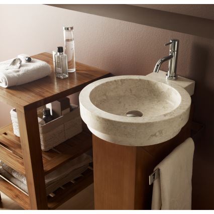 Bathco 00338 - Opzetwastafel ICONO 40 x 45 cm steen/beige