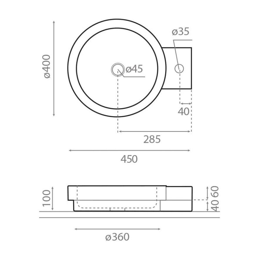 Bathco 00338 - Vasque à poser ICONO 40x45 cm pierre/beige