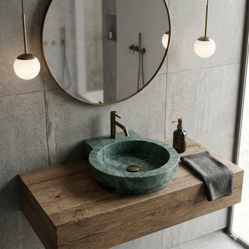 Bathco 00339 - Vasque à poser ICONO 40 x 45 cm pierre/gris