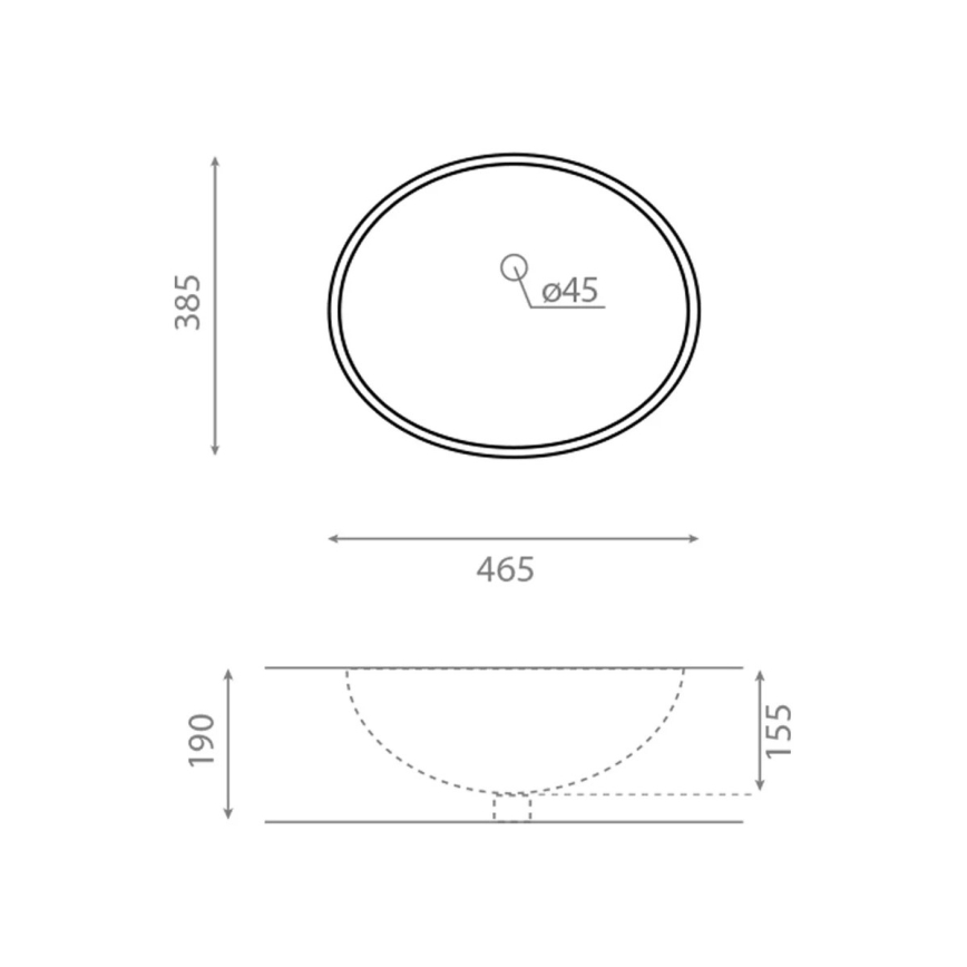 Bathco 0054 - Lavabo à encastrer MODENA 43,5x38,5 cm porcelaine/blanc