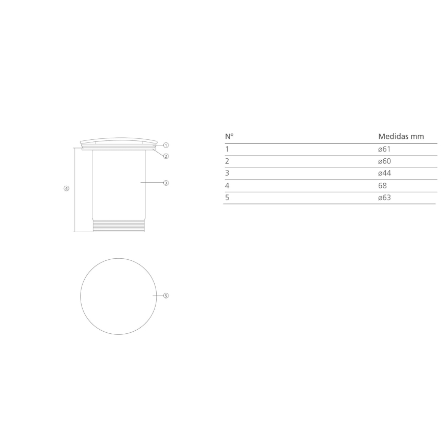 Bathco 0212 - Bonde de lavabo sans trop-plein CLICK-CLACK Ø 6 cm chrome brillant