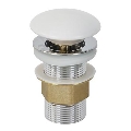 Bathco 0212MT- Bonde de lavabo sans trop-plein clic-clac Ø 6 cm chrome brillant / blanc mat