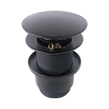 Bathco 0212NE - Bonde de lavabo sans trop-plein CLICK-CLACK Ø 6 cm noir mat