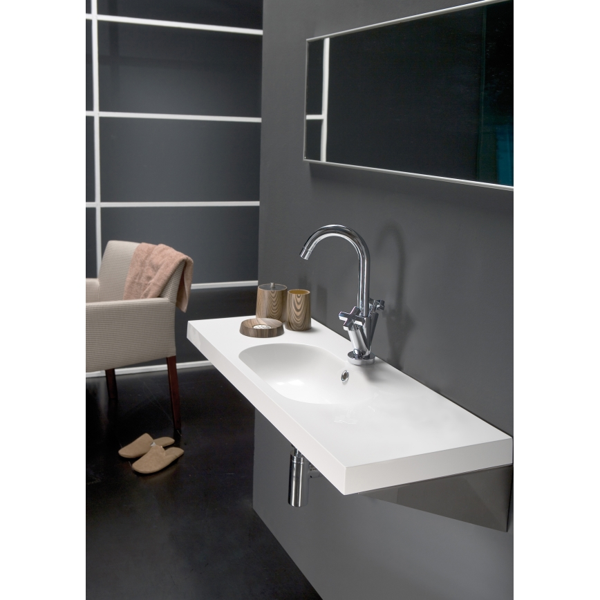 Bathco 0516 - Lavabo encastré ICE 60x35 cm en résine/blanc