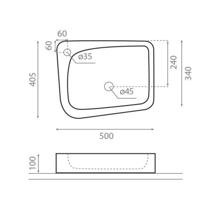 Bathco 4001 - Vasque à poser ARAGON 50 x 40,5 cm porcelaine/blanc