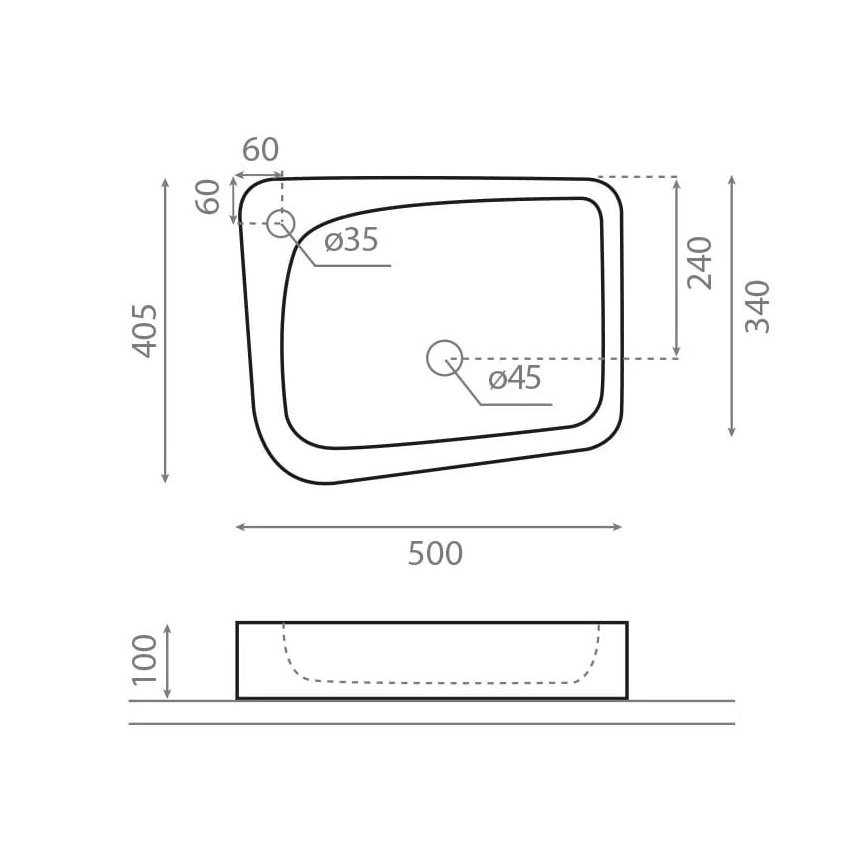 Bathco 4001 - Vasque à poser ARAGON 50 x 40,5 cm porcelaine/blanc