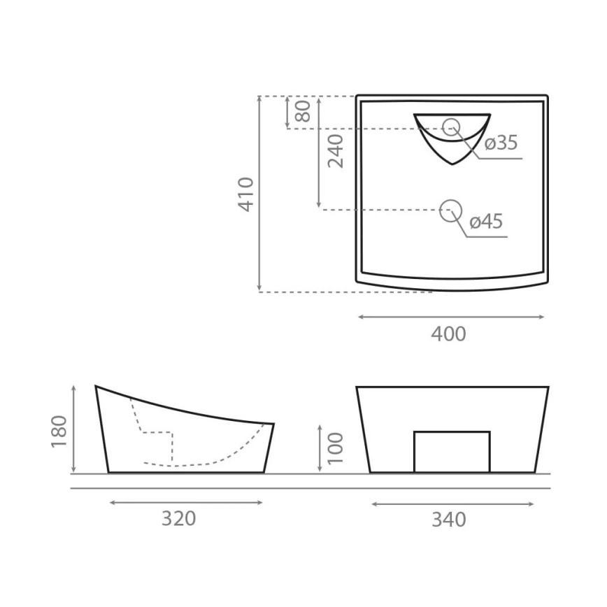 Bathco 4002 - Vasque à poser SORIA 40x41 cm porcelaine/blanche