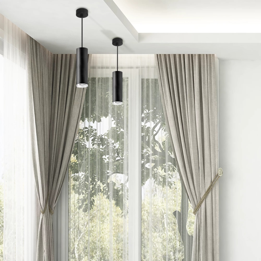Bathroom Hanglamp aan een touw TURYN 1xGU10/10W/230V IP44 zwart