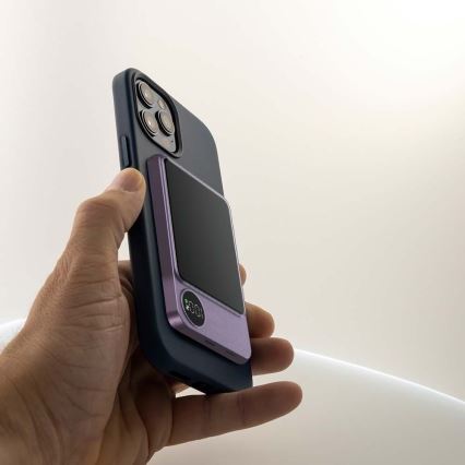 Batterie portative avec écran et charge sans fil Power Delivery 5000mAh/20W/5V violet