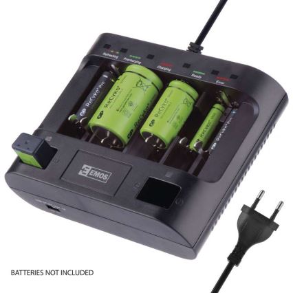 Batterijlader UNI6 AAA/AA/C/D/9V 230V