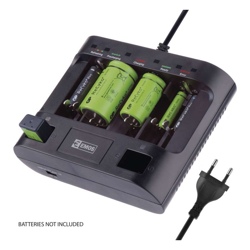 Batterijlader UNI6 AAA/AA/C/D/9V 230V