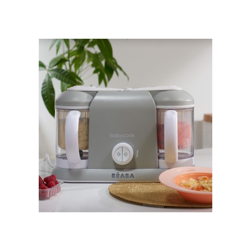 Beaba - Stoomkoker met blender BABYCOOK PLUS grijs