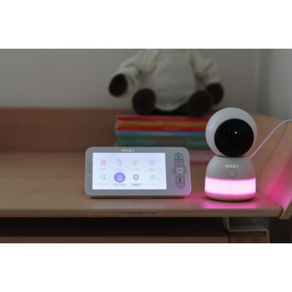 Beaba - Babyphone connecté et rechargeable avec écran ZEN NIGHT 720p 5V 4000 mAh Wi-Fi blanc