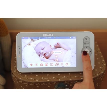 Beaba - Babyphone connecté et rechargeable avec écran ZEN NIGHT 720p 5V 4000 mAh Wi-Fi blanc