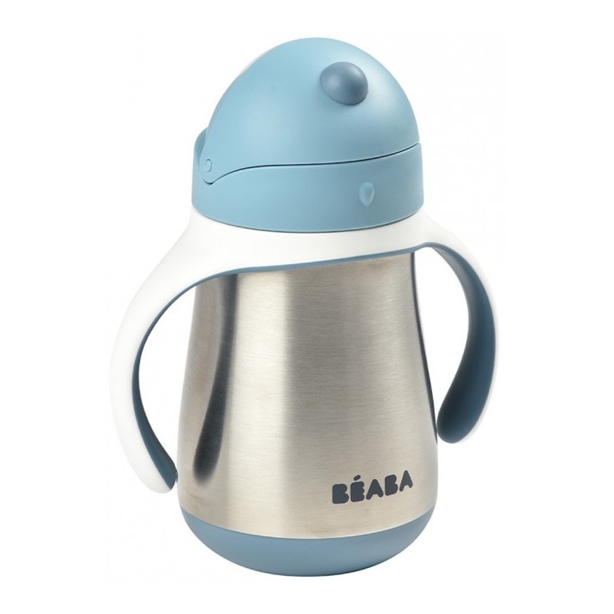 Beaba - Geïsoleerde drinkbeker met rietje 250 ml blauw