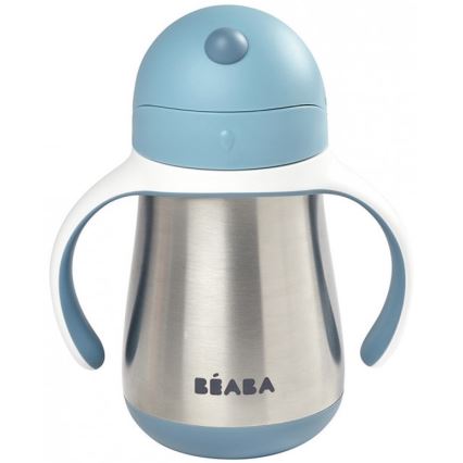 Beaba - Geïsoleerde drinkbeker met rietje 250 ml blauw