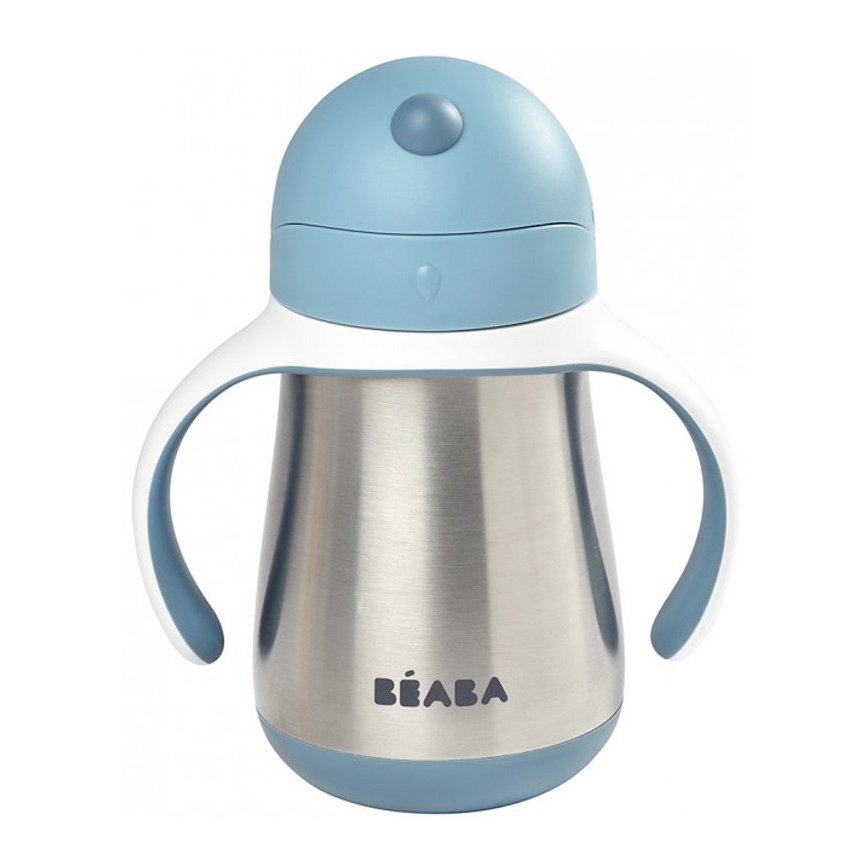 Beaba - Geïsoleerde drinkbeker met rietje 250 ml blauw
