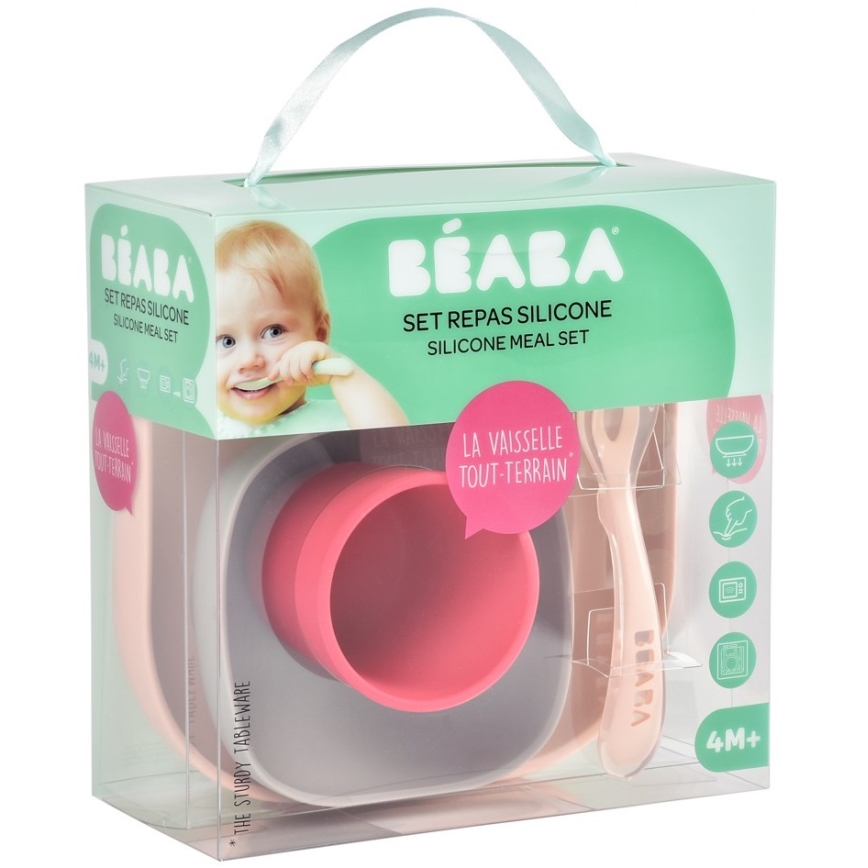 Beaba - Kindermaaltijdset Roze 4-delig