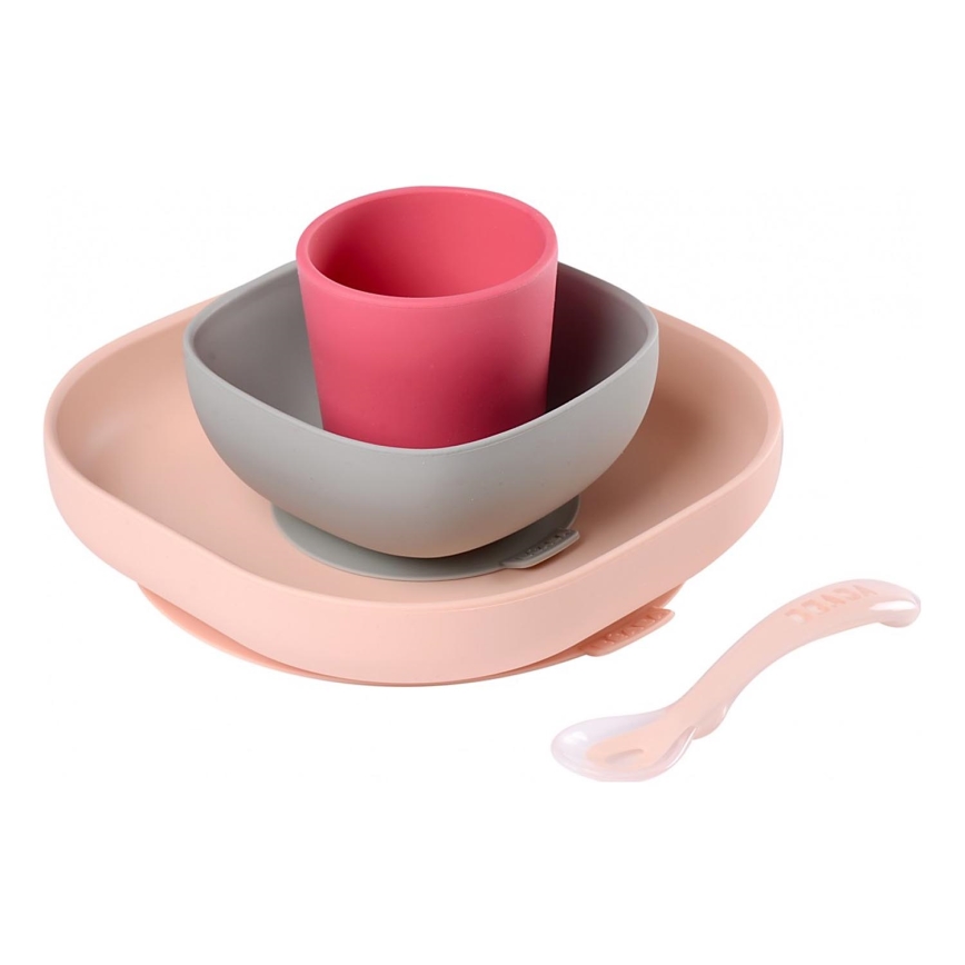 Beaba - Kit repas enfant Pink 4 pcs