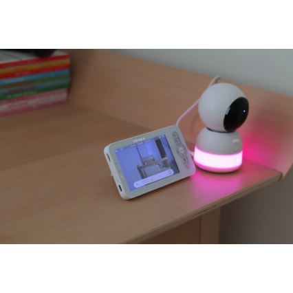 Beaba - Slimme oplaadbare babyfoon met monitor ZEN NIGHT 720p 5V 4000 mAh Wi-Fi wit