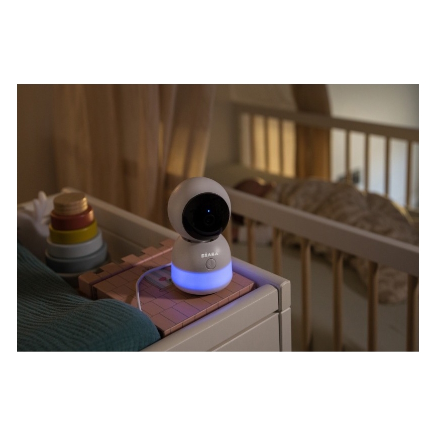 Beaba - Slimme oplaadbare babyfoon met monitor ZEN NIGHT 720p 5V 4000 mAh Wi-Fi wit