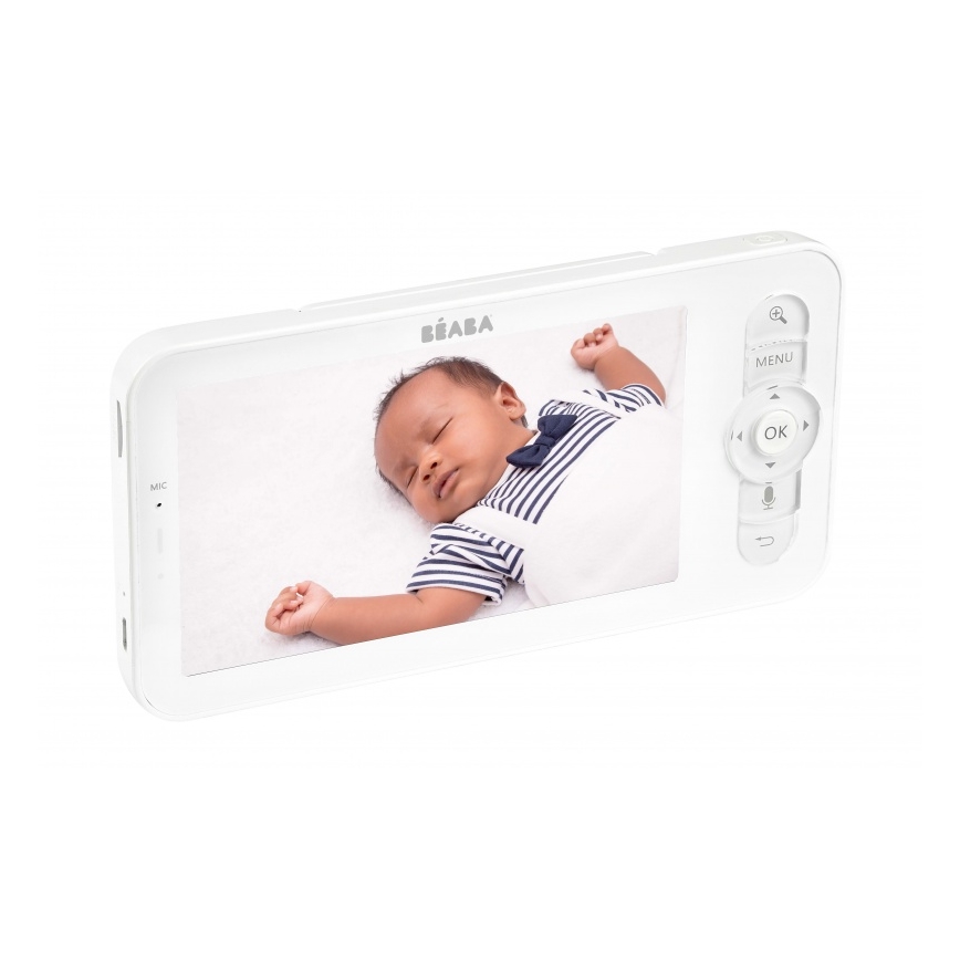 Beaba - Slimme oplaadbare babyfoon met monitor ZEN NIGHT 720p 5V 4000 mAh Wi-Fi wit