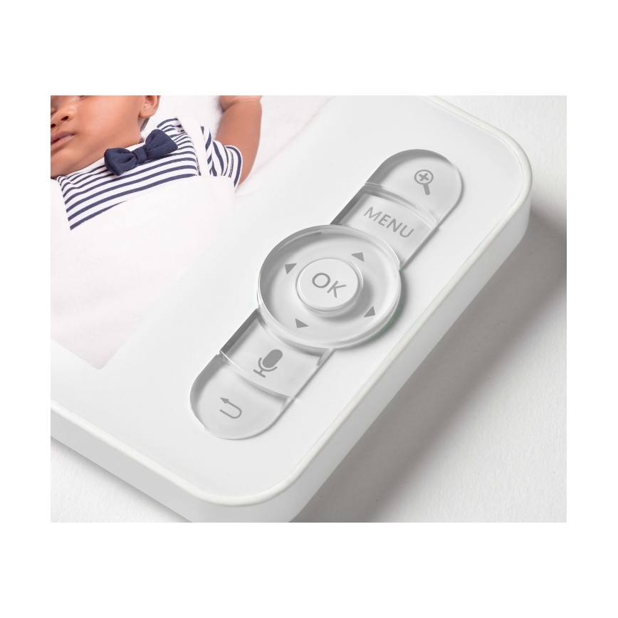 Beaba - Slimme oplaadbare babyfoon met monitor ZEN NIGHT 720p 5V 4000 mAh Wi-Fi wit