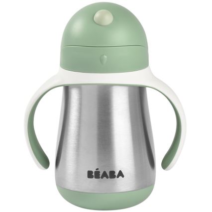 Beaba - Thermisch geïsoleerde drinkbeker met rietje 250 ml groen