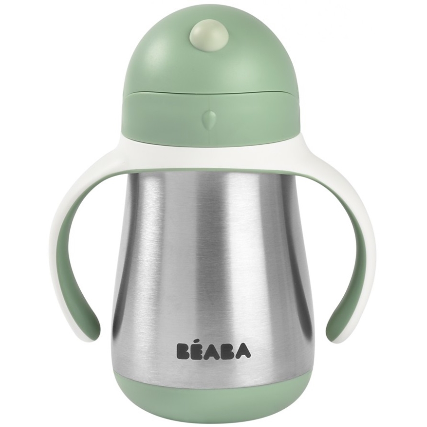 Beaba - Thermisch geïsoleerde drinkbeker met rietje 250 ml groen