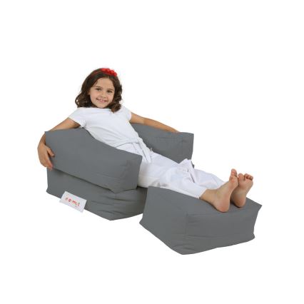 Bean bag avec repose-pieds 65x40 cm gris