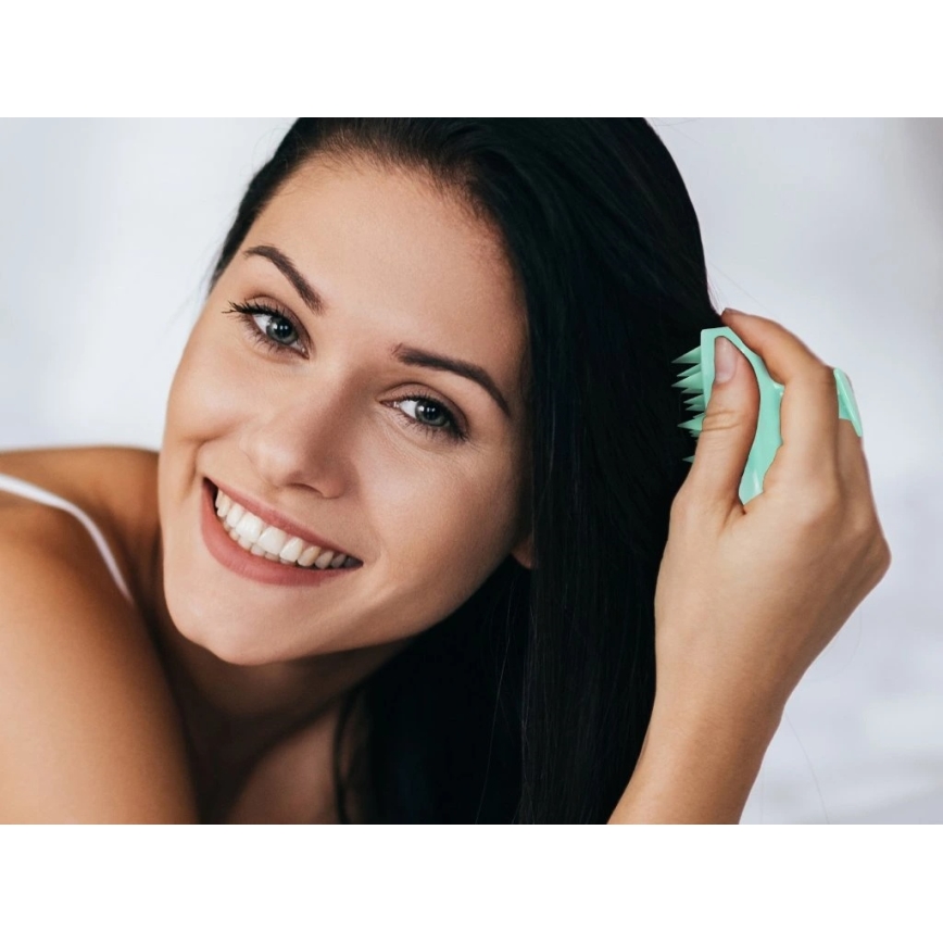 Beper - Brosse massante pour cuir chevelu, coloris menthe