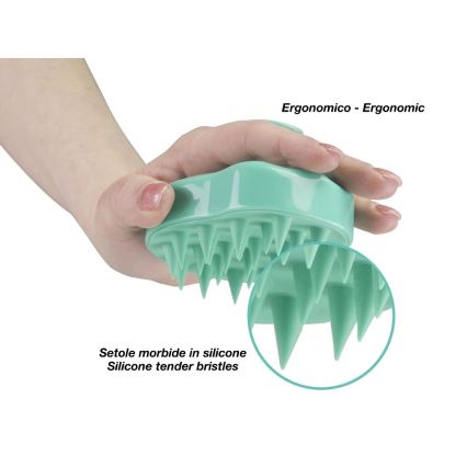 Beper - Brosse massante pour cuir chevelu, coloris menthe